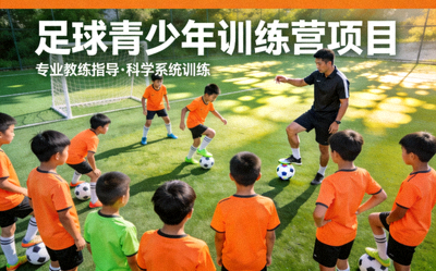 足球青少年训练营项目 - 孩子们在专业教练指导下训练